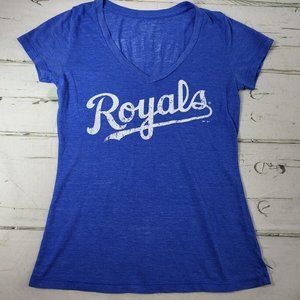 KC Kansas City Royals Blue Short Sleeve T-Shirt Alex Gordon #4 Womens Size M EUC